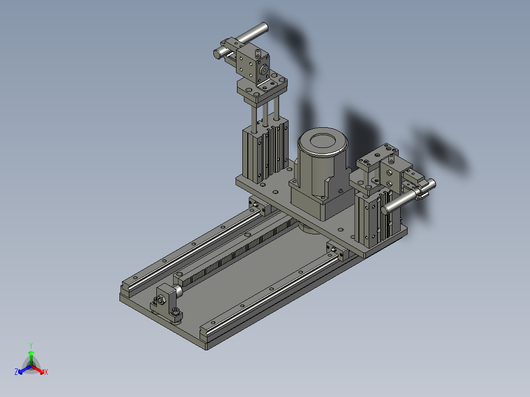 使用通用马达和齿条的低精度移动组件3D模型
