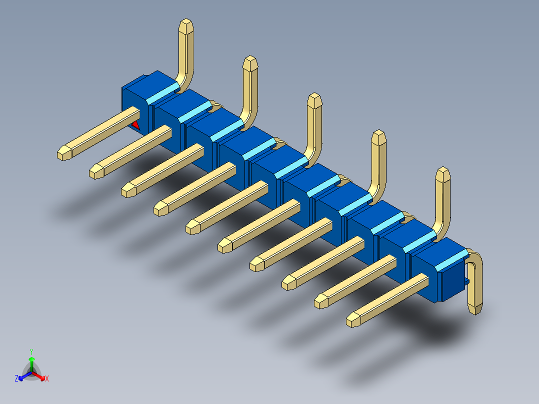 彩色公排针 100mil 2.54mm 系列-DS1022_blue_10p_100mil_Type_SMT_R1_rev1.0