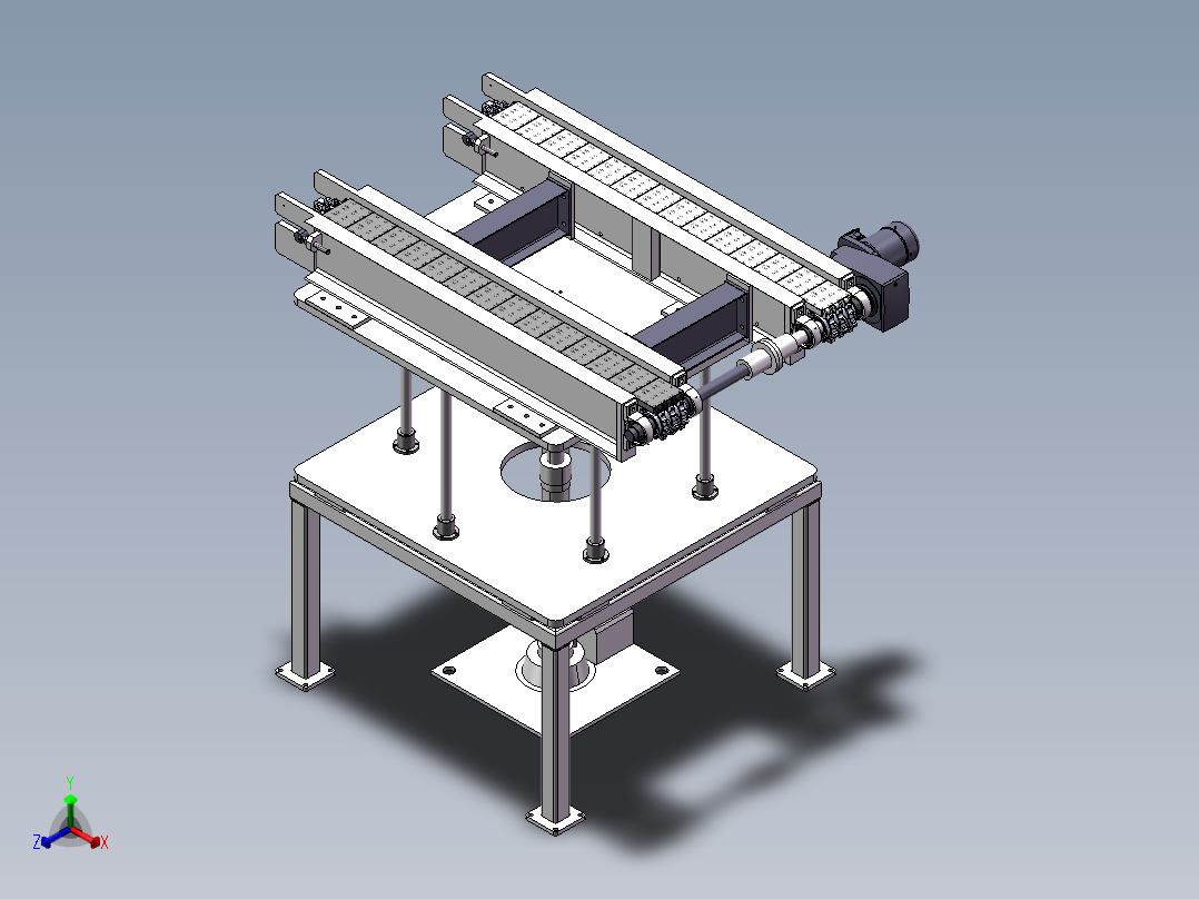 对顶升移载机正等轴测图