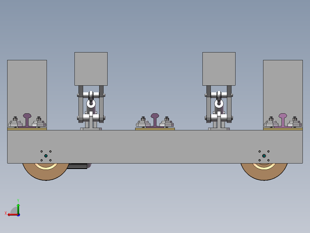 Q387-生产线摆渡小车的设计【三维SolidWorks】后视图