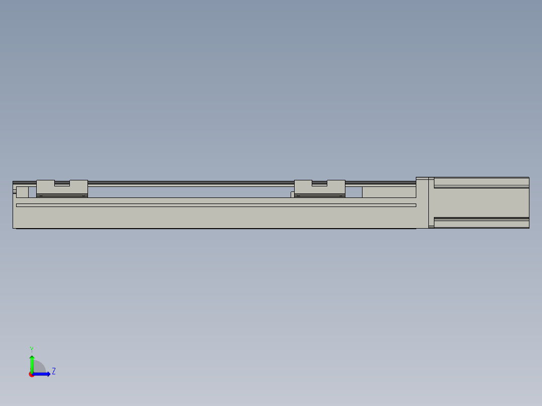 直线模组LHA6-S300-M-200W(16丝杆)设计图纸左视图