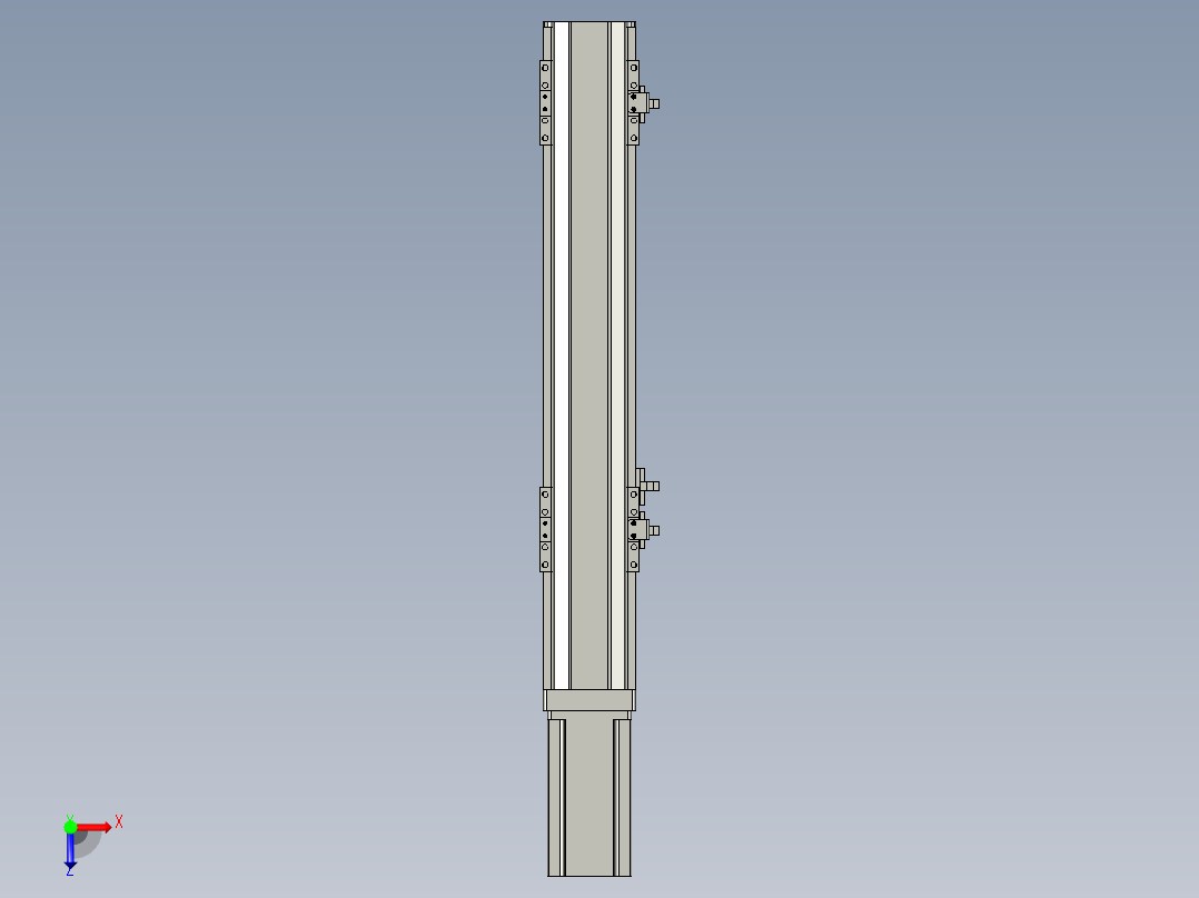 直线模组LHA6-S300-M-200W(16丝杆)设计图纸俯视图