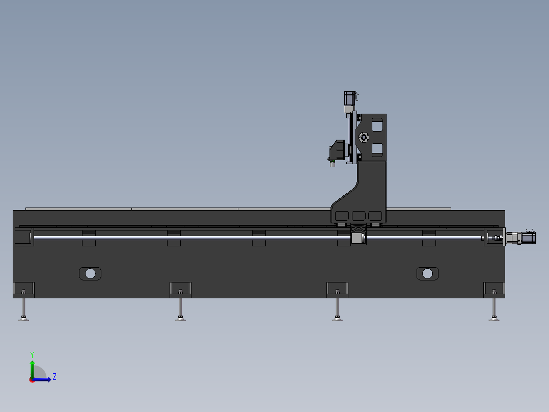 木工三轴机床左视图