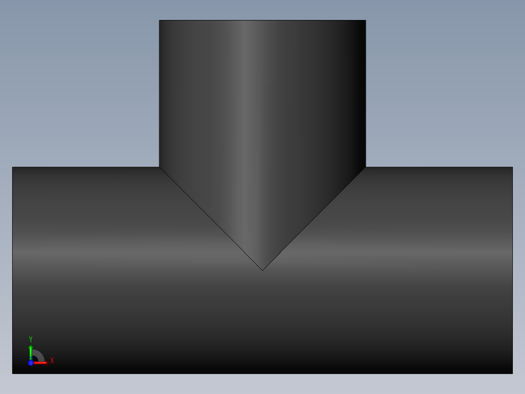 PVC管件-0.5in Tee右视图