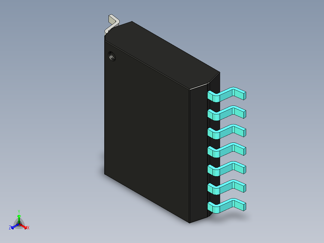 元器件3D封装SOIC14W42正等轴测图