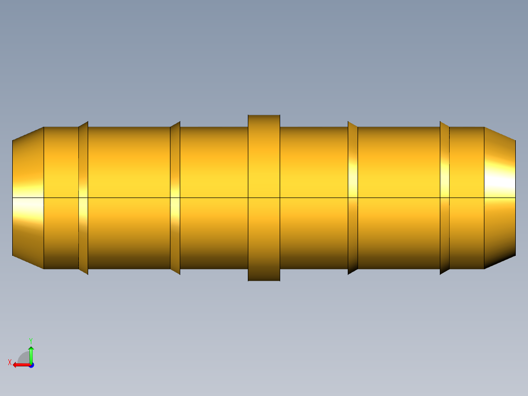 工业通用螺蚊管倒齿式工业硬管接头Union 22-6后视图