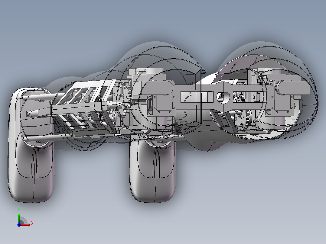 JX585-机器人的下肢-腿部【三维SolidWorks建模】前视图