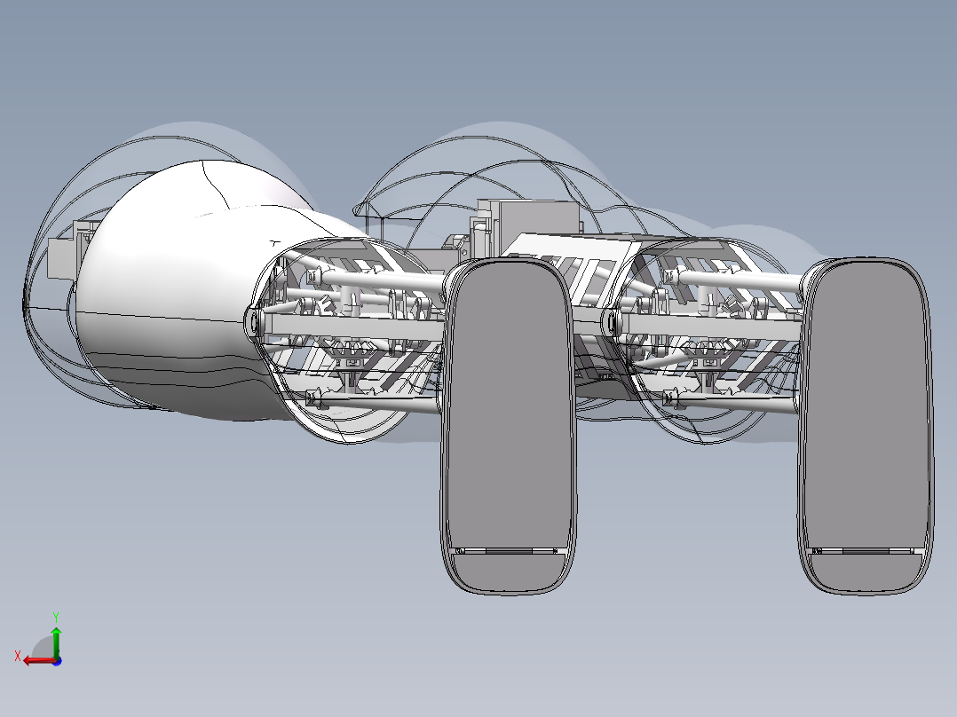 JX585-机器人的下肢-腿部【三维SolidWorks建模】后视图