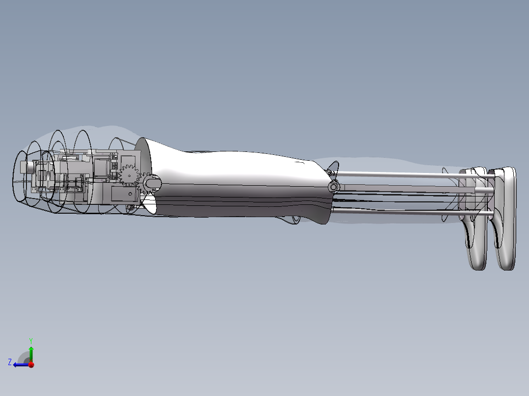 JX585-机器人的下肢-腿部【三维SolidWorks建模】右视图