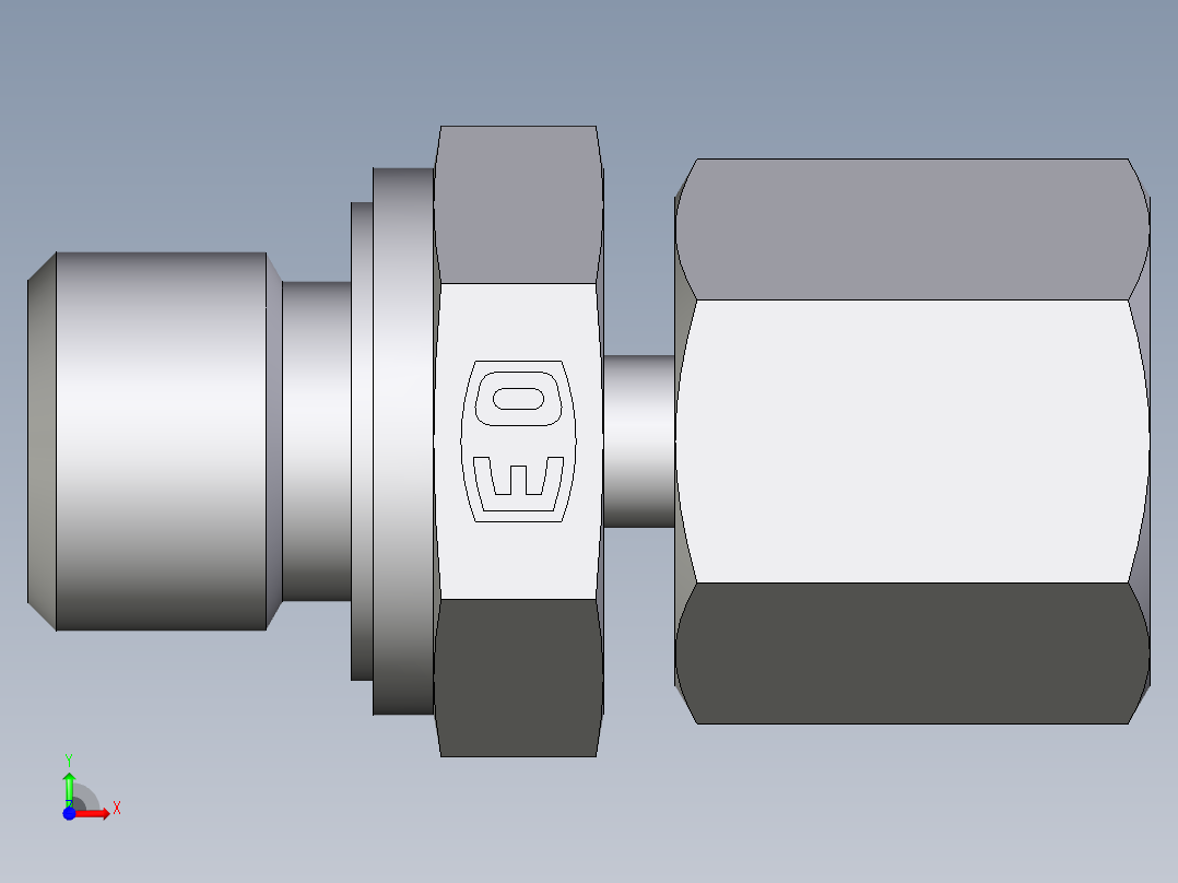 卡套式工业通用硬管接头EO_Standpipe_connector_EVGE06SREDCF前视图