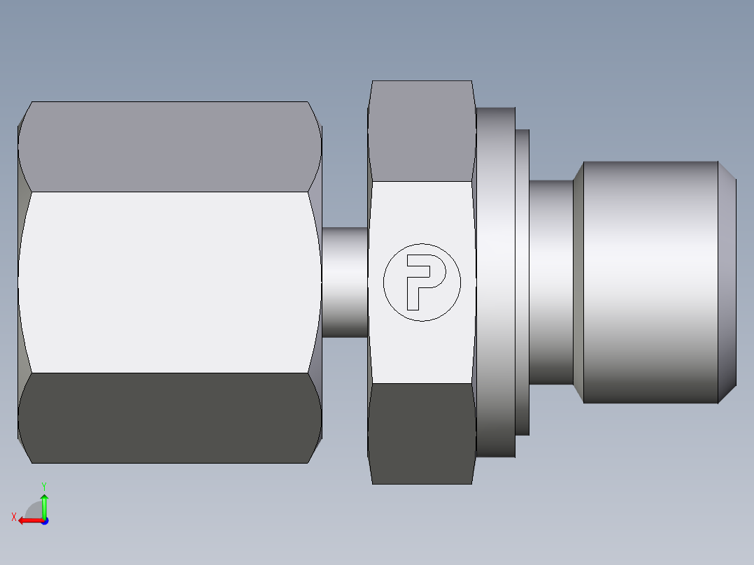 卡套式工业通用硬管接头EO_Standpipe_connector_EVGE06SREDCF后视图