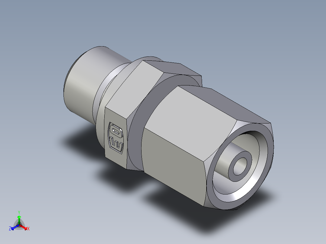 卡套式工业通用硬管接头EO_Standpipe_connector_EVGE06SREDCF正等轴测图