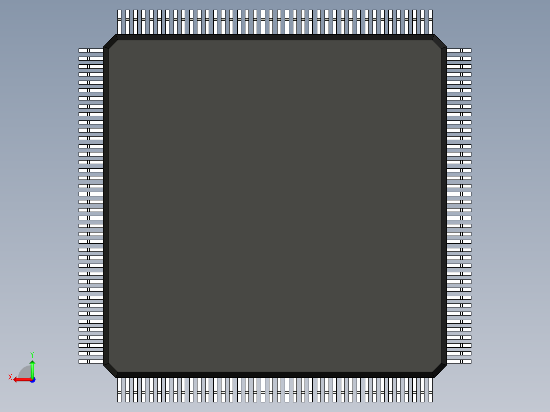 元器件3D封装QFP160_FPT-160P-M08167后视图