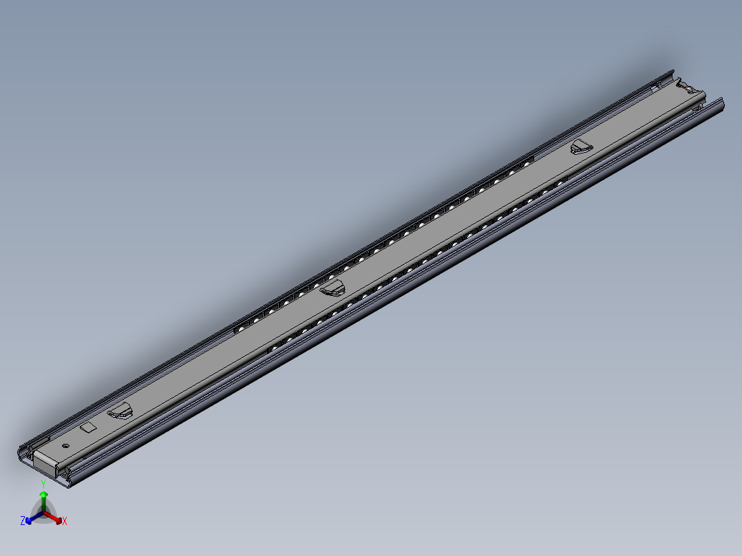 滑轨（左侧和右侧）550毫米抽屉导轨正等轴测图