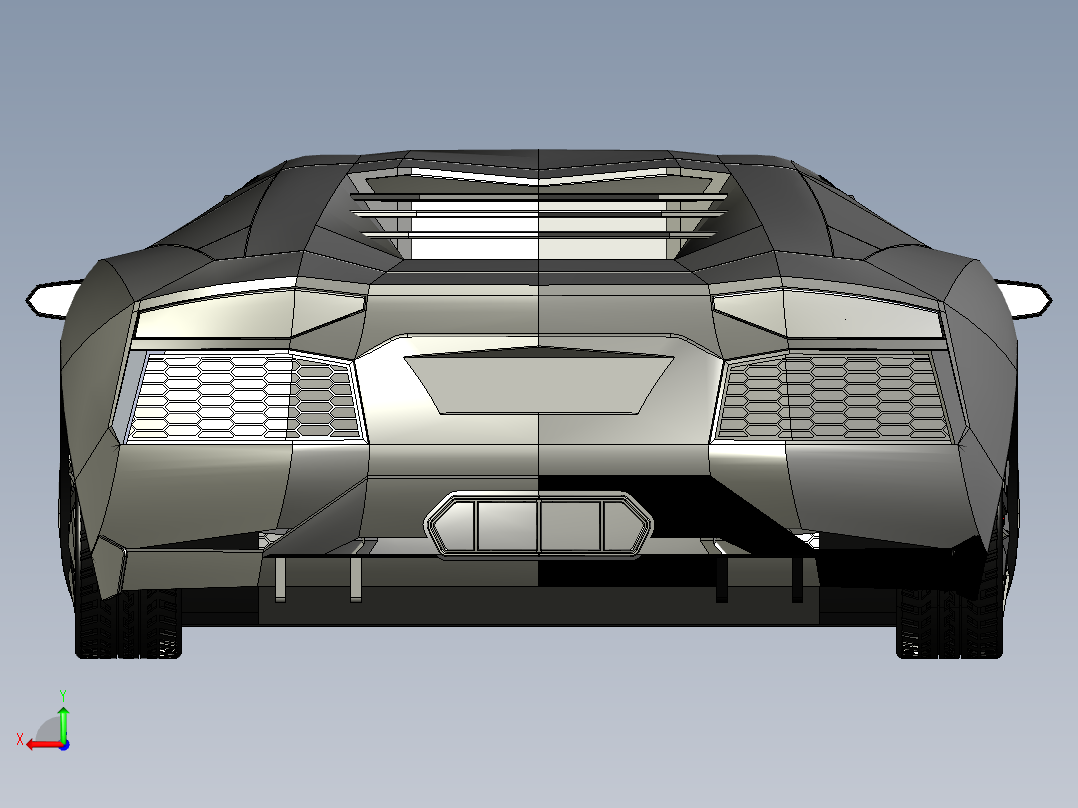 兰博基尼后视图