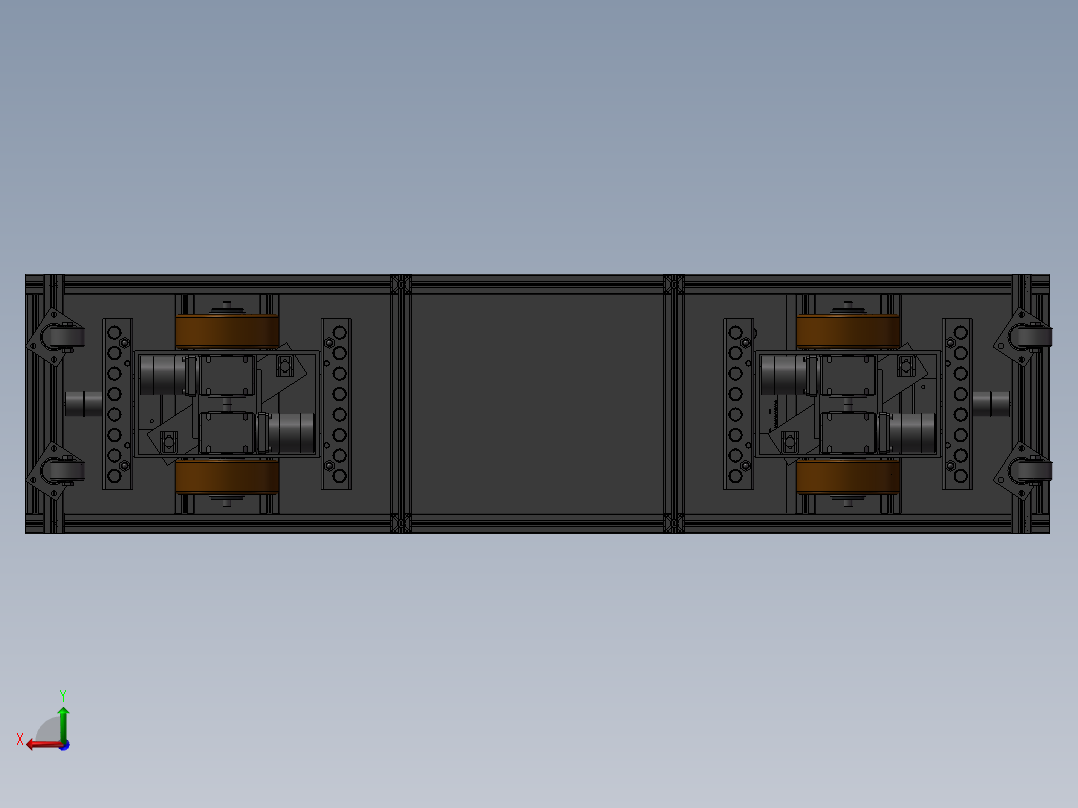 无盖铝型材AGV小车sw20后视图