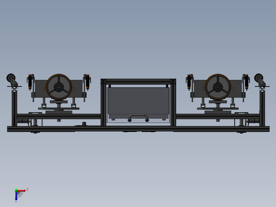 无盖铝型材AGV小车sw20俯视图