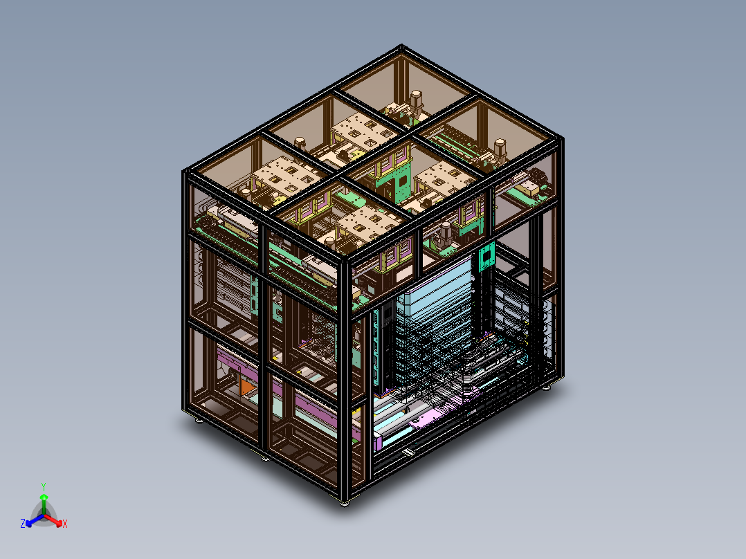 堆垛机sw20可编辑正等轴测图