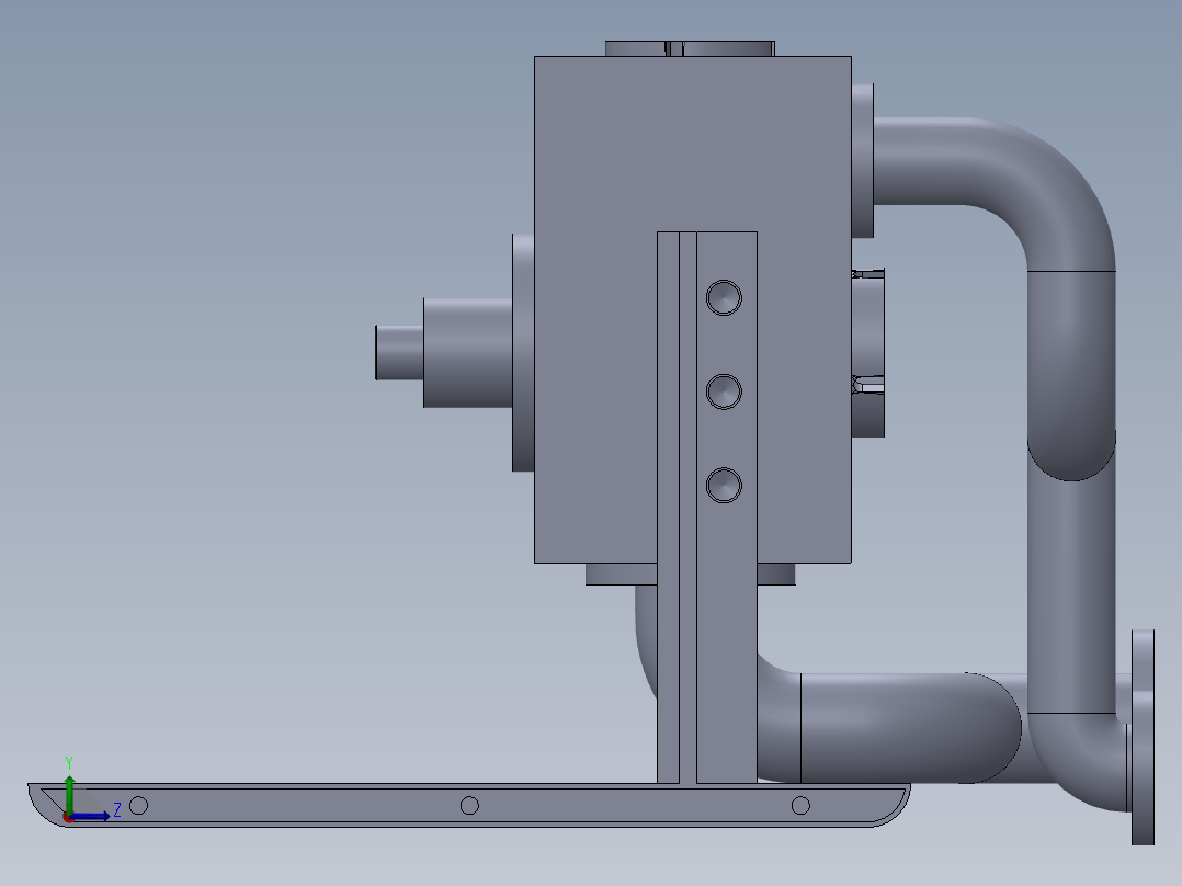 高压往复泵液力端设计左视图