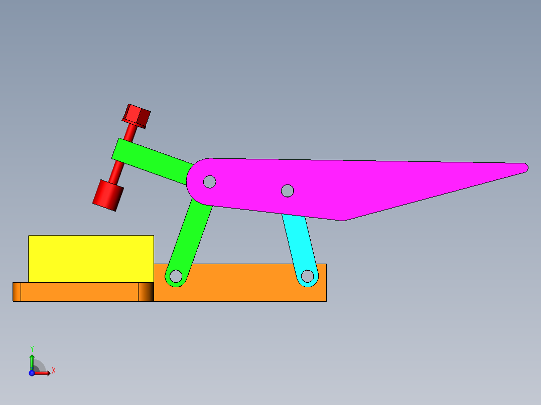 手动夹具运动仿真前视图