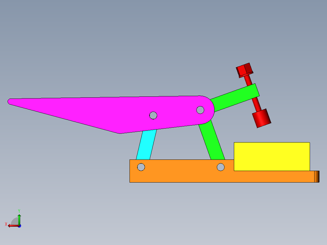 手动夹具运动仿真后视图