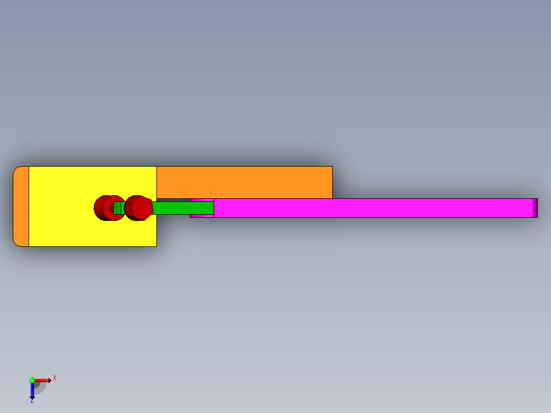 手动夹具运动仿真俯视图