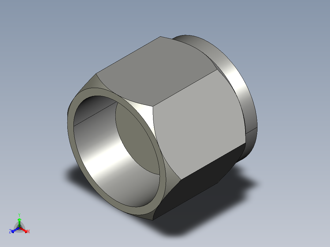 卡套式工业通用硬管接头10_fnu-s正等轴测图
