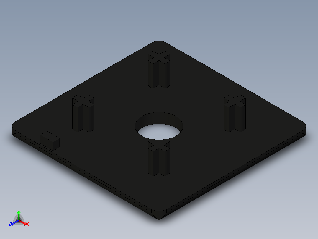 型材-BR 60X60 COVER CAP WITH HOLE KJN511876正等轴测图