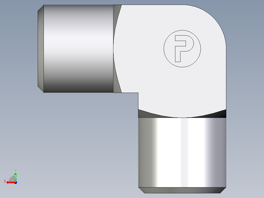 卡套式工业通用硬管接头EO_Union_elbow_W06SCFX后视图