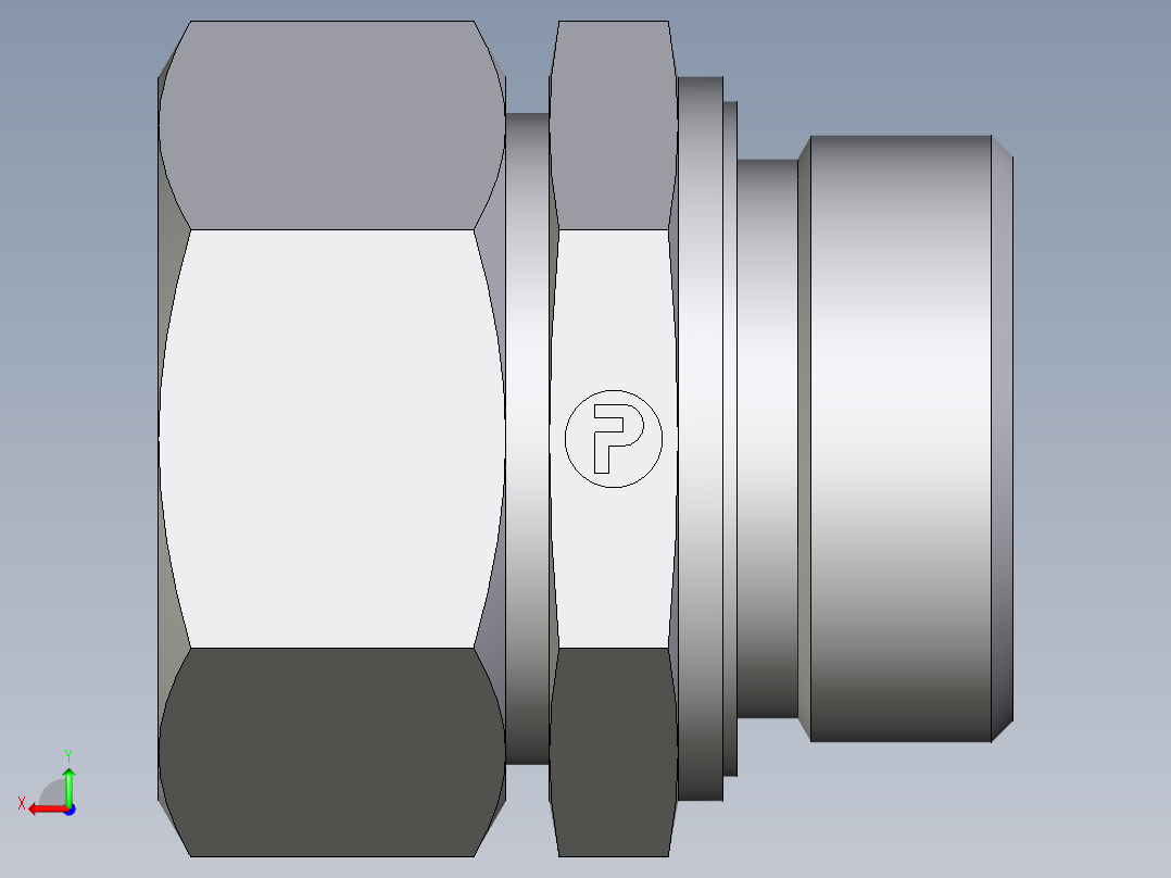 卡套式工业通用硬管接头EO_Male_Stud_connector_GE35ZLREDCF后视图