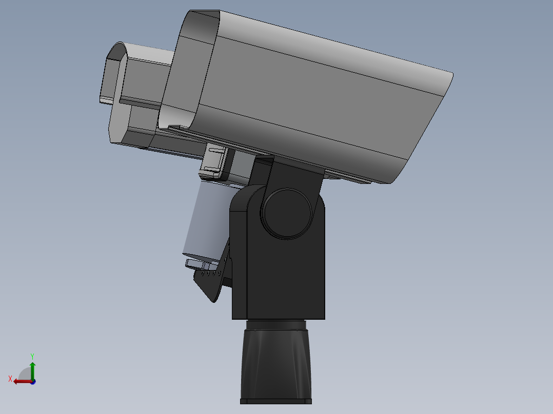带ptu的闭路电视摄像机左视图