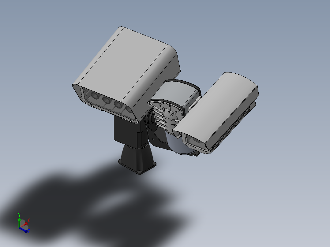 带ptu的闭路电视摄像机正等轴测图