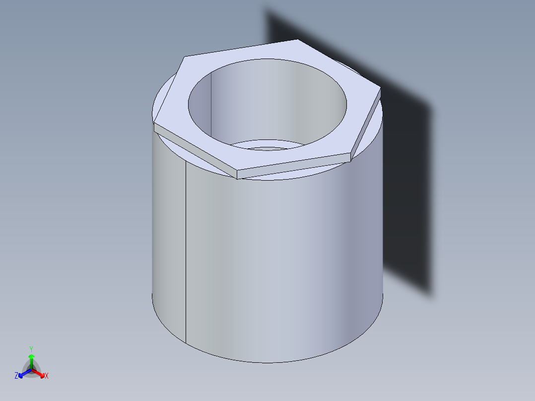 CPVC管件11A-Sch80_ReducerCoupling_SxS_9829-339FB_3in x 2.5in正等轴测图