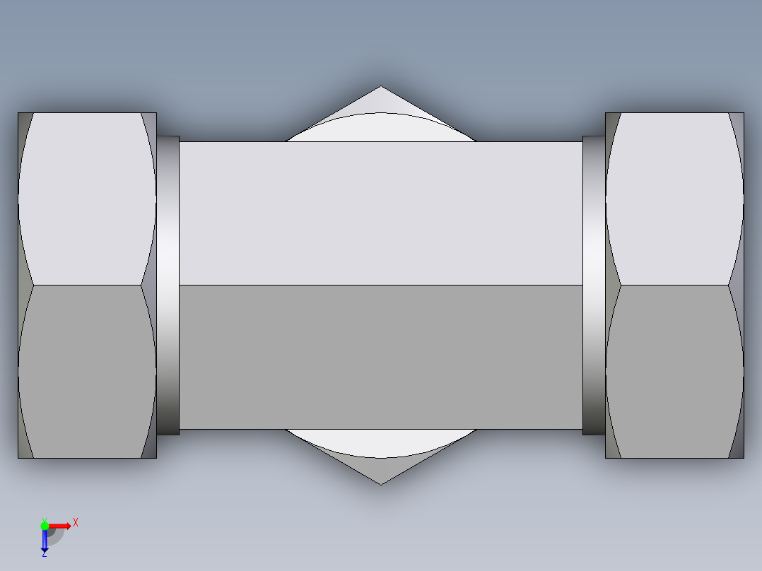 卡套式工业通用硬管接头EO_Assembled_adjustable_standpipe_branch_tee_EVT42LM71俯视图