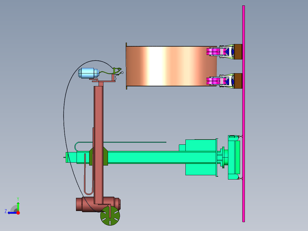 不锈钢圆筒直缝焊接机右视图