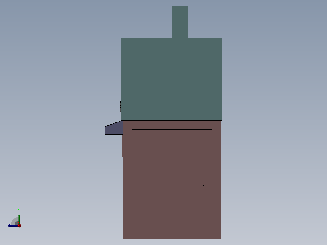 单刀双气缸精车机（sw18可编辑+工程图）右视图