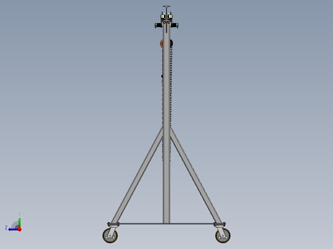 gantry-crane门式起重机3D数模图纸 Solidworks设计 附IGS STEP右视图