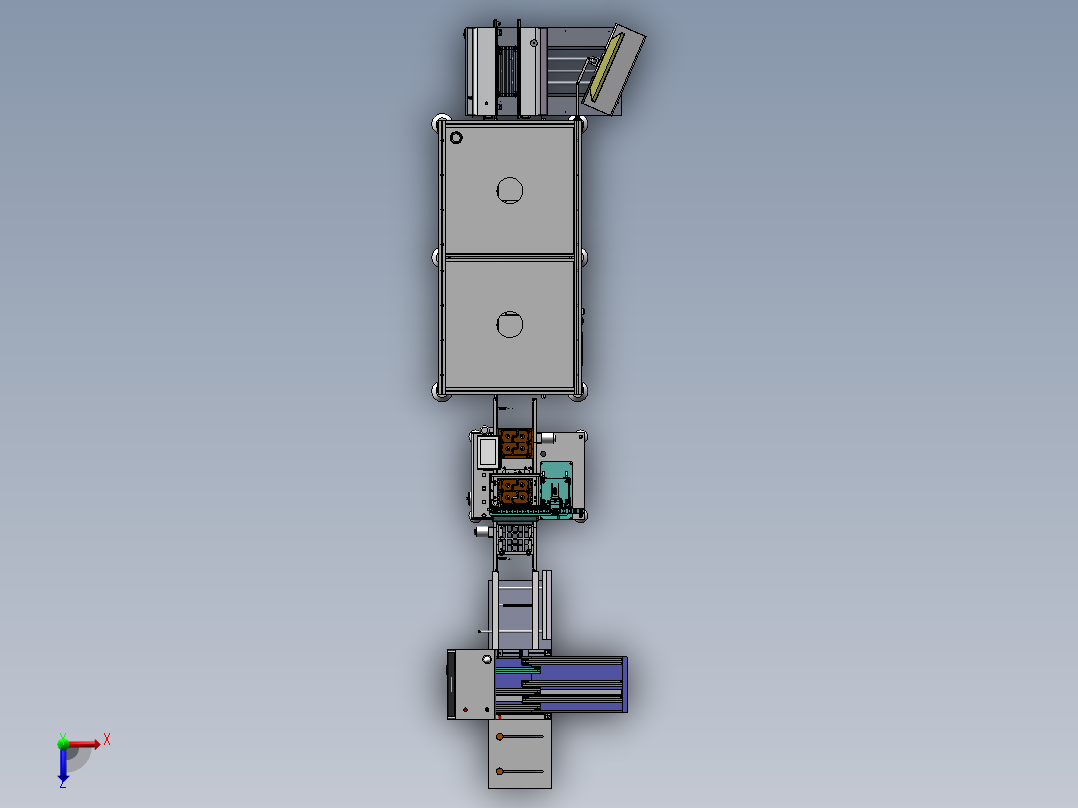 PCB点胶测试自动流水线俯视图