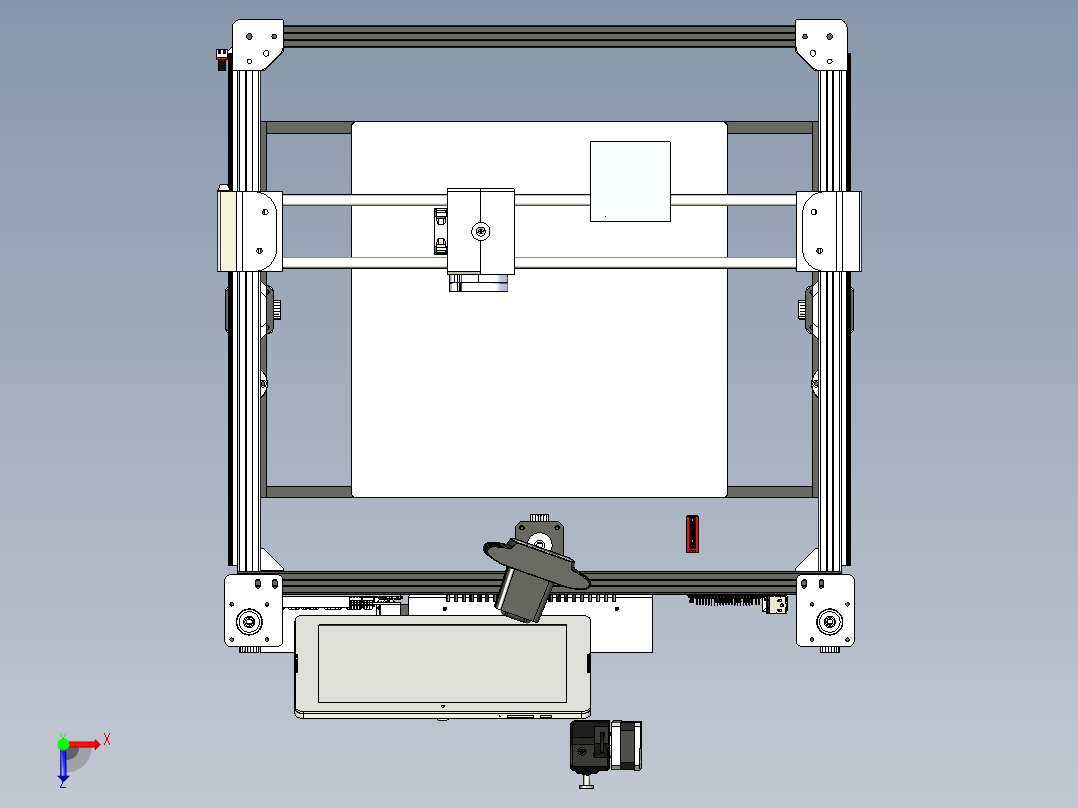 3340 X5S mockup 3D打印机 solidworks 三维模型图纸 设计素材3D俯视图