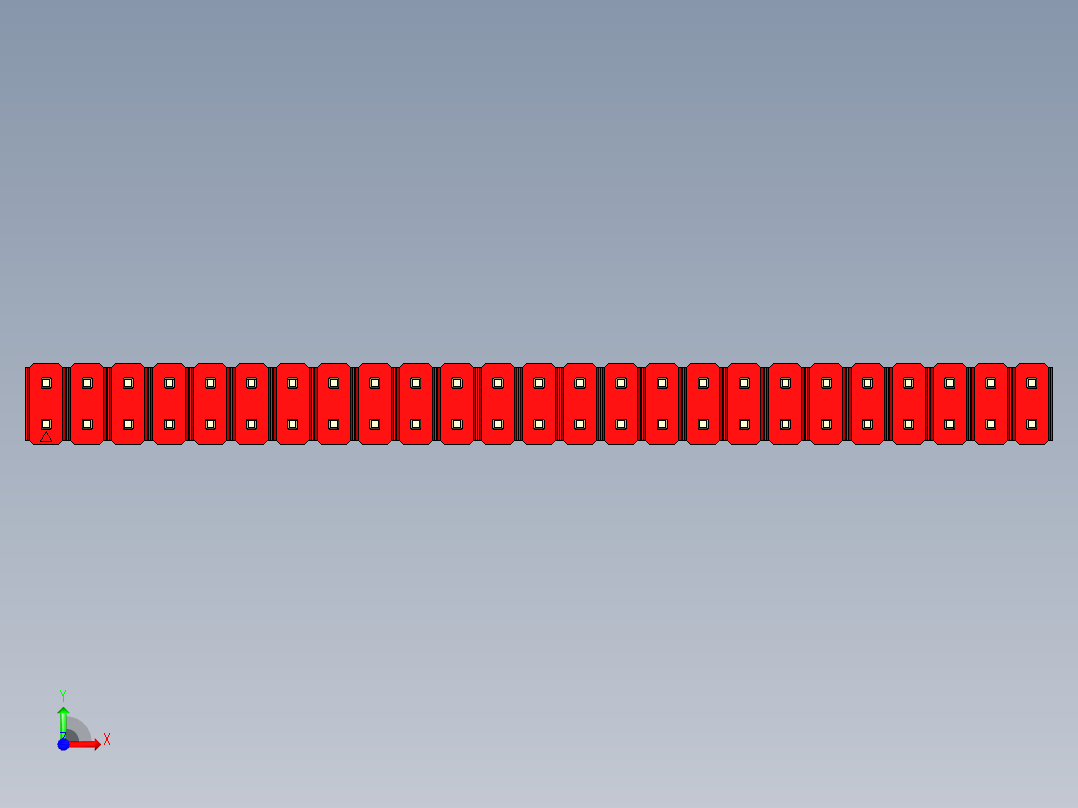 彩色公头100mil（2.54mm）系列-DS1021_red_2x25p_100mil_Type43_rev1.0前视图
