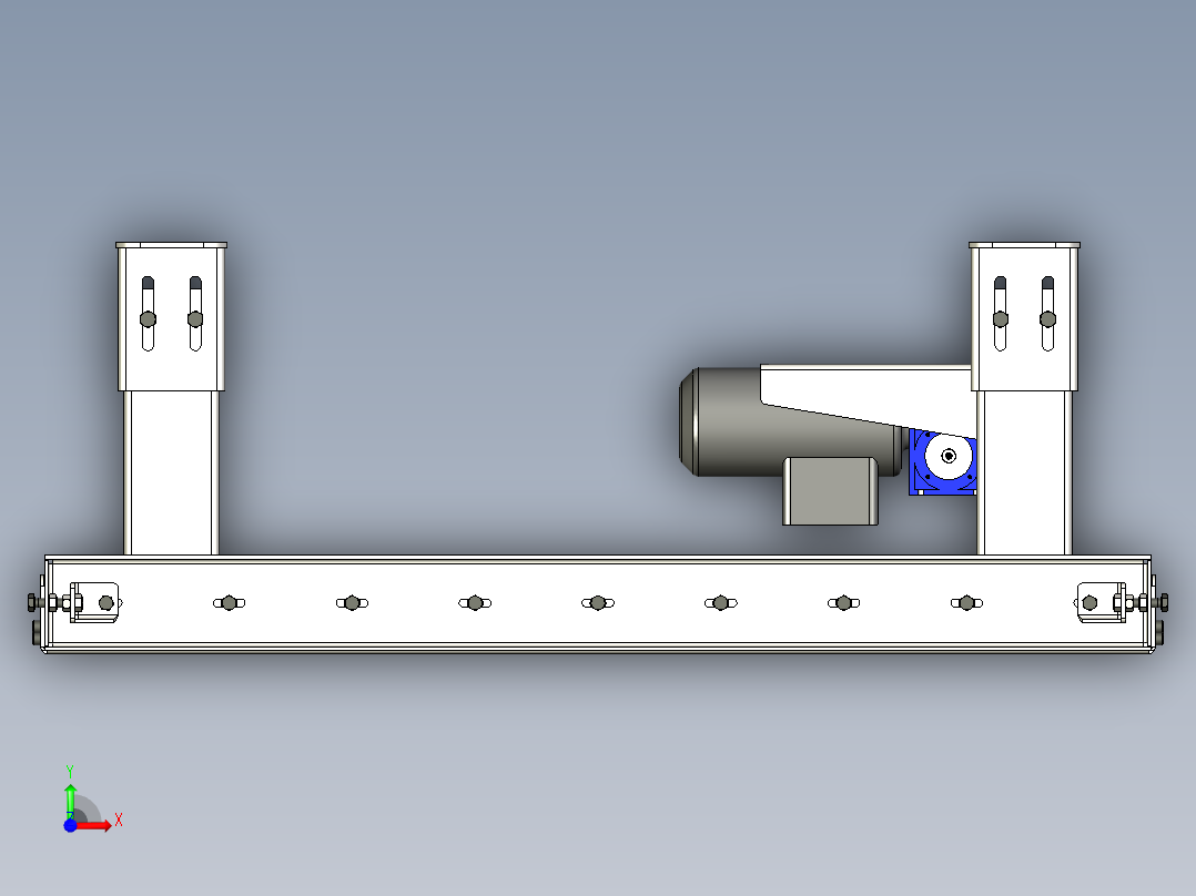 滚筒输送机roller-conveyor-83-STP OBJ前视图