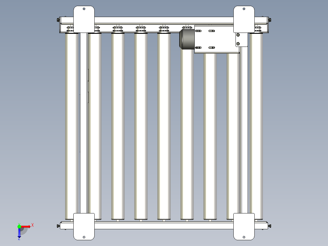 滚筒输送机roller-conveyor-83-STP OBJ俯视图