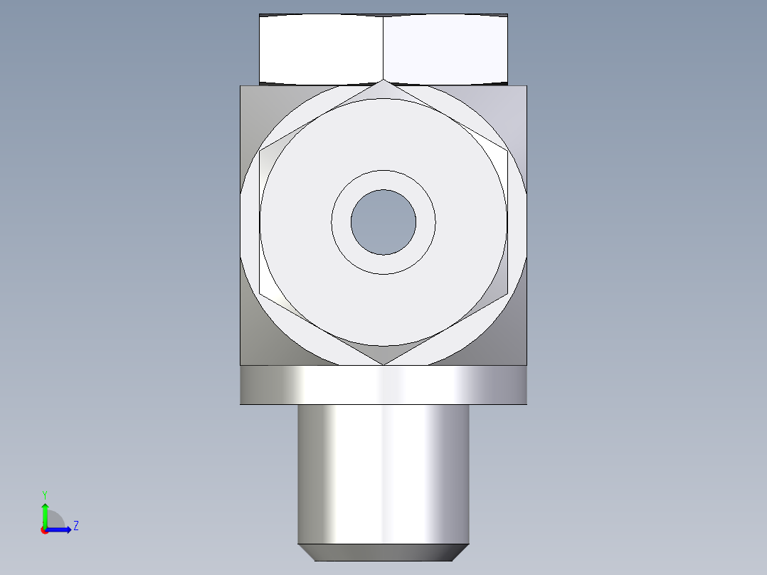 卡套式工业通用硬管接头EO_High_pressure_banjo_tee_TH08ZSRKD71左视图