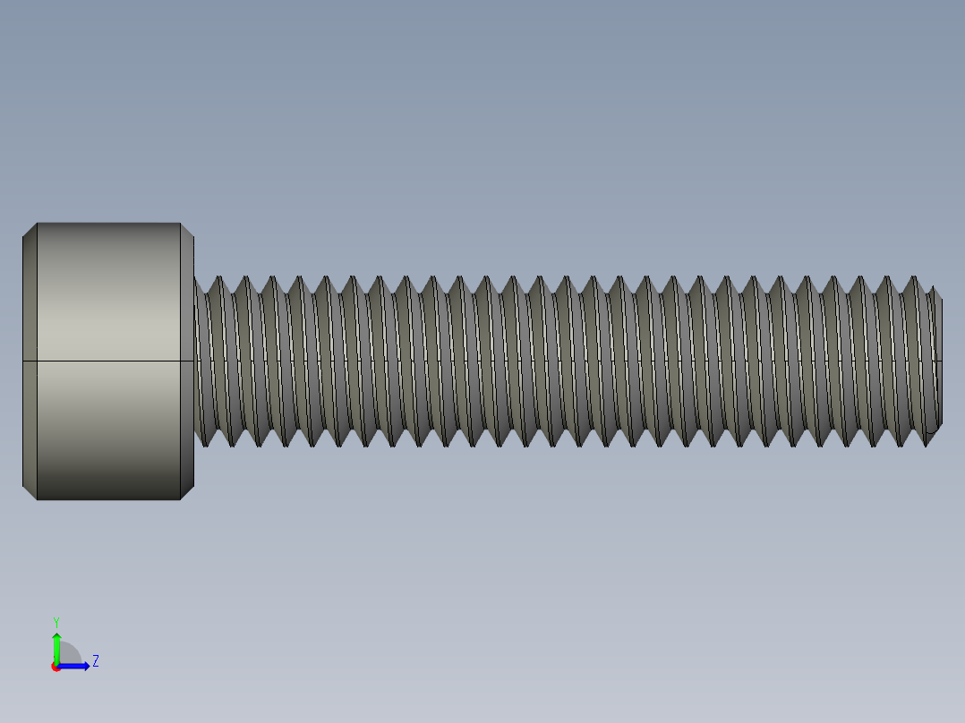 M8 x 1.25mm Thread 35mm LONG SOCKET HEAD CAP SCREW.STEP左视图