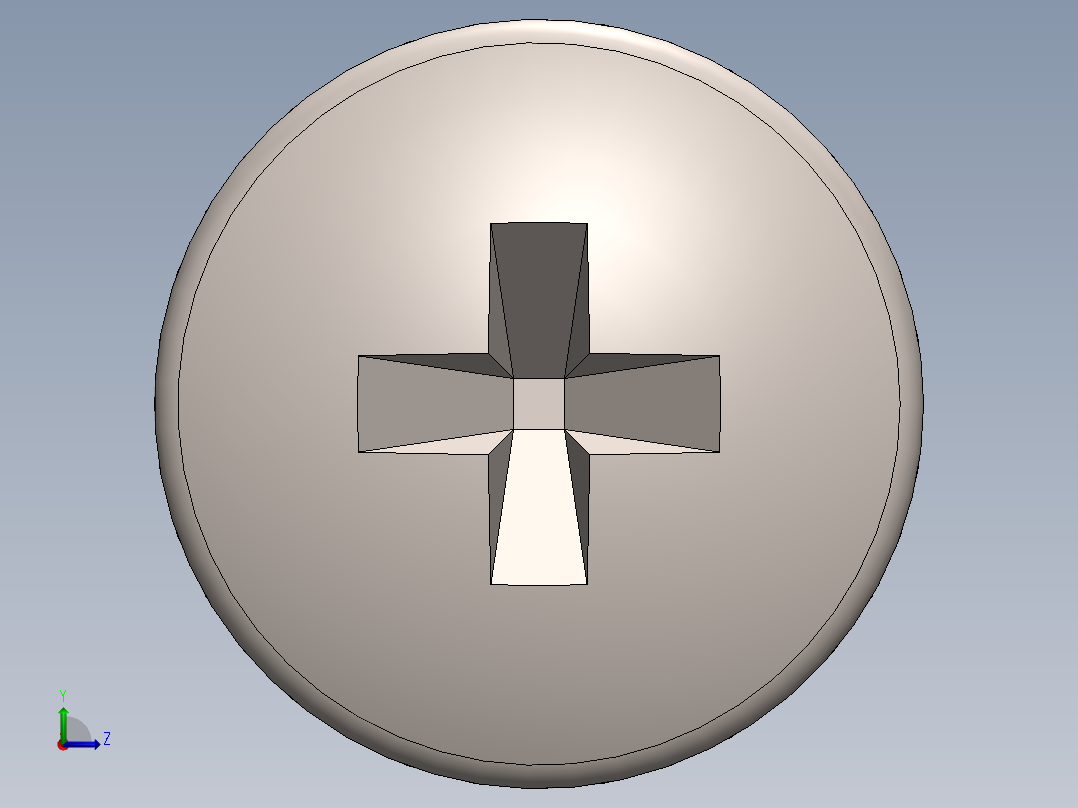 螺丝 M3 十字盘头-M3 x 40 Screw head.SLDPRT左视图