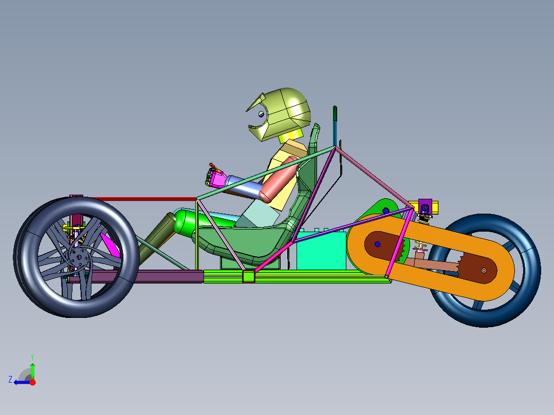 节目巡游倒三轮电动车花车右视图