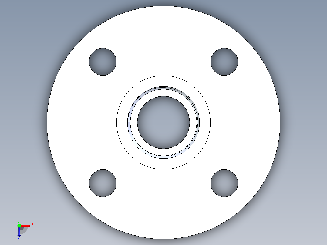 CPVC管件24-Sch80_Flange One-Piece_FPT_9852-010_1in俯视图