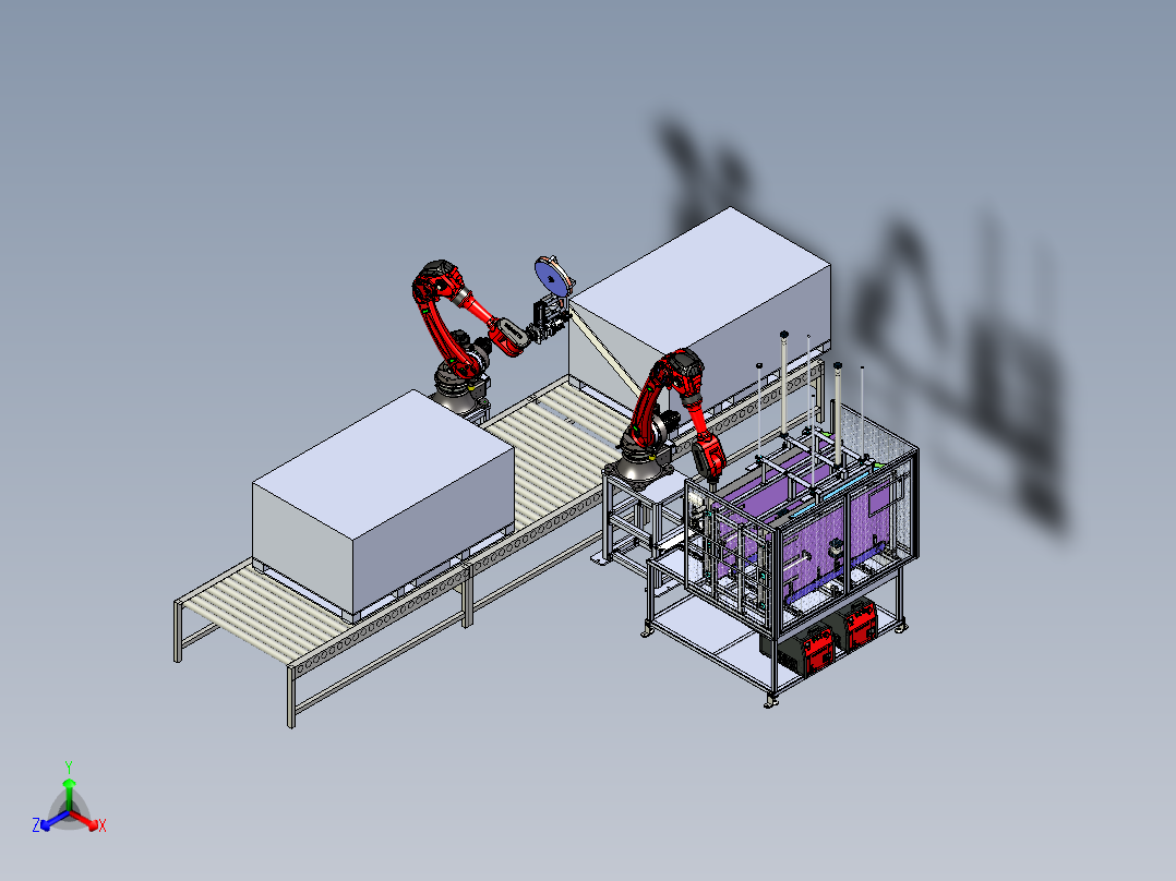包装箱自动上板打钉机前视图