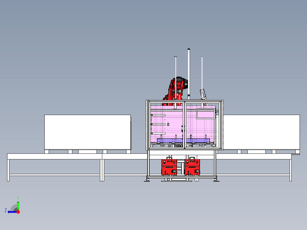 包装箱自动上板打钉机右视图