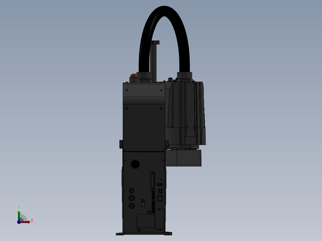 SCARA机器人3d图纸+2d装配图 非标设计3d 四轴scara机械臂3d模型前视图